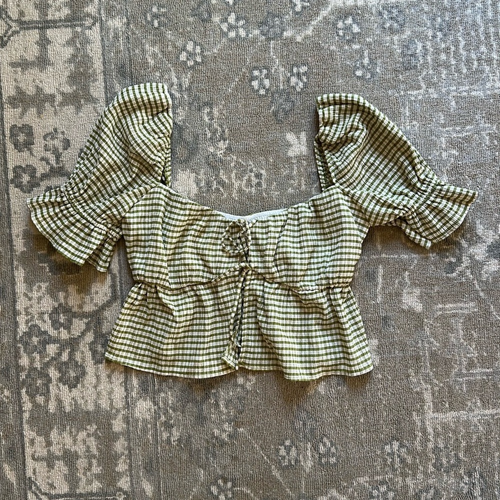 Striped Reformation Tie Front Top